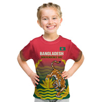 Bangladesh Independence Day Kid T Shirt Royal Bengal Tiger With Coat Of Arms - Wonder Print Shop