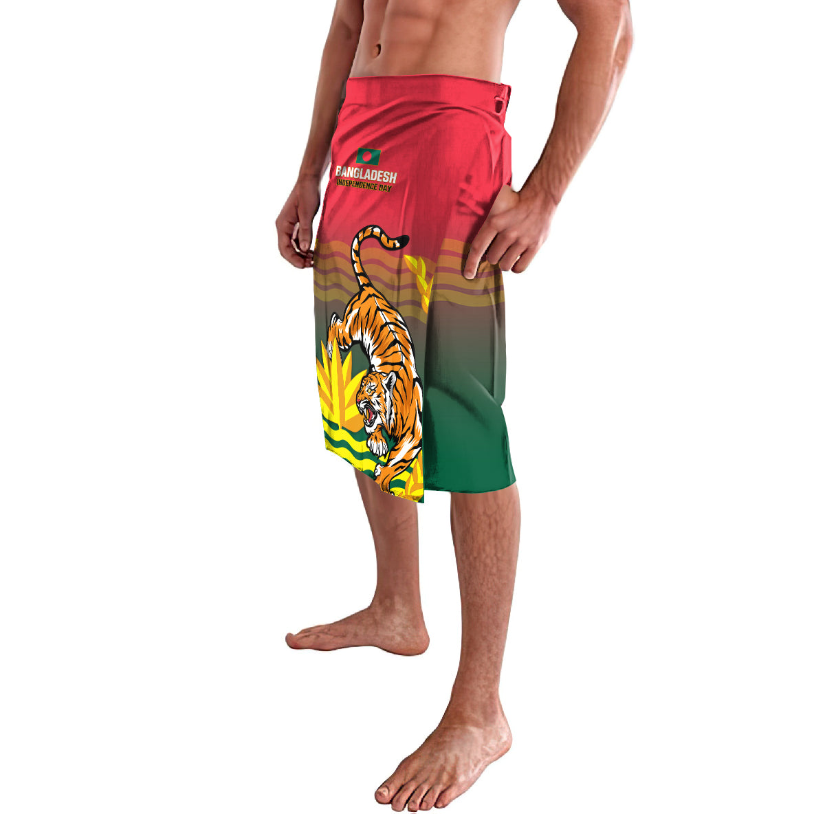 Bangladesh Independence Day Lavalava Royal Bengal Tiger With Coat Of Arms - Wonder Print Shop