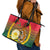 Bangladesh Independence Day Leather Tote Bag Royal Bengal Tiger With Coat Of Arms - Wonder Print Shop