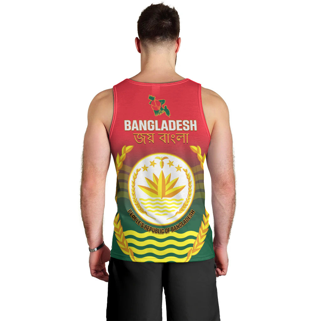 Bangladesh Independence Day Men Tank Top Royal Bengal Tiger With Coat Of Arms - Wonder Print Shop
