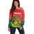 Bangladesh Independence Day Off Shoulder Sweater Royal Bengal Tiger With Coat Of Arms