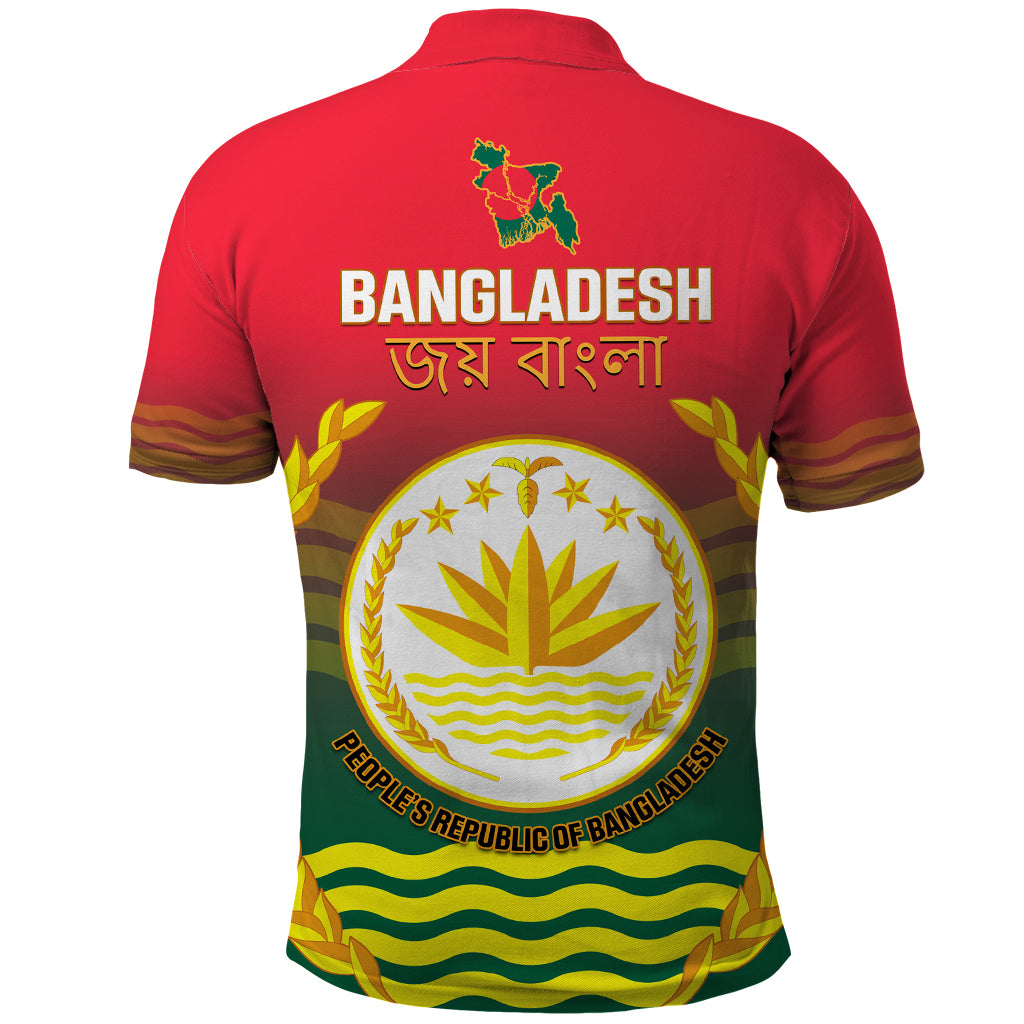 Bangladesh Independence Day Polo Shirt Royal Bengal Tiger With Coat Of Arms - Wonder Print Shop