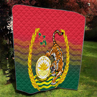 Bangladesh Independence Day Quilt Royal Bengal Tiger With Coat Of Arms - Wonder Print Shop