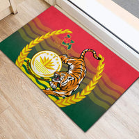 Bangladesh Independence Day Rubber Doormat Royal Bengal Tiger With Coat Of Arms - Wonder Print Shop