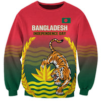 Bangladesh Independence Day Sweatshirt Royal Bengal Tiger With Coat Of Arms - Wonder Print Shop