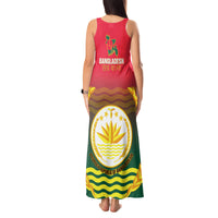 Bangladesh Independence Day Tank Maxi Dress Royal Bengal Tiger With Coat Of Arms - Wonder Print Shop