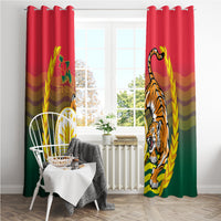 Bangladesh Independence Day Window Curtain Royal Bengal Tiger With Coat Of Arms - Wonder Print Shop