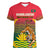 Bangladesh Independence Day Women V Neck T Shirt Royal Bengal Tiger With Coat Of Arms - Wonder Print Shop