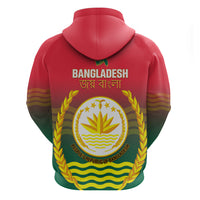 Bangladesh Independence Day Zip Hoodie Royal Bengal Tiger With Coat Of Arms - Wonder Print Shop