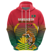 Bangladesh Independence Day Zip Hoodie Royal Bengal Tiger With Coat Of Arms - Wonder Print Shop