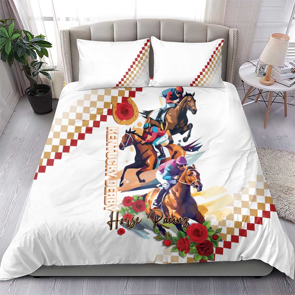 Kentucky Horse Racing Bedding Set 2025 Happy 151st Anniversary With Roses LT14