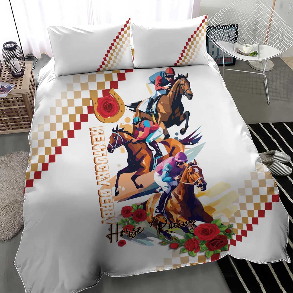 Kentucky Horse Racing Bedding Set 2025 Happy 151st Anniversary With Roses LT14