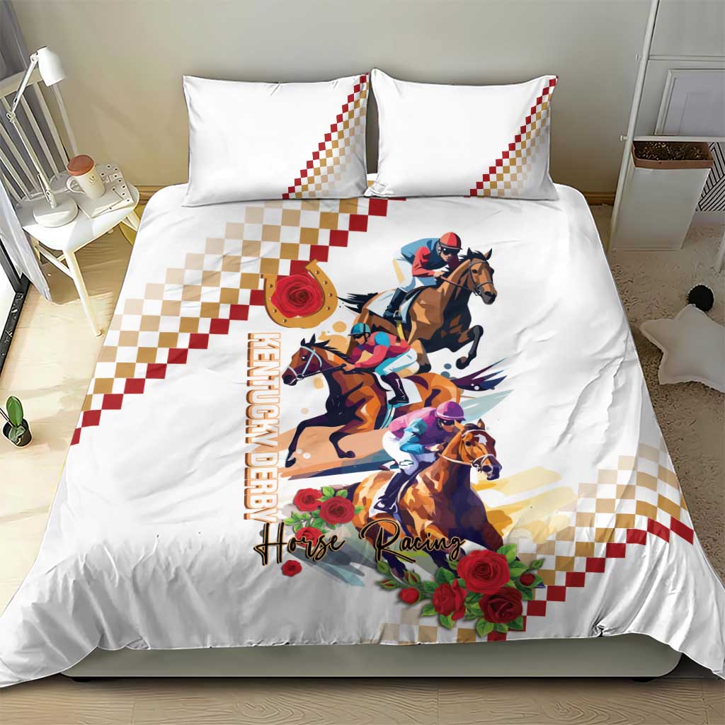 Kentucky Horse Racing Bedding Set 2025 Happy 151st Anniversary With Roses LT14