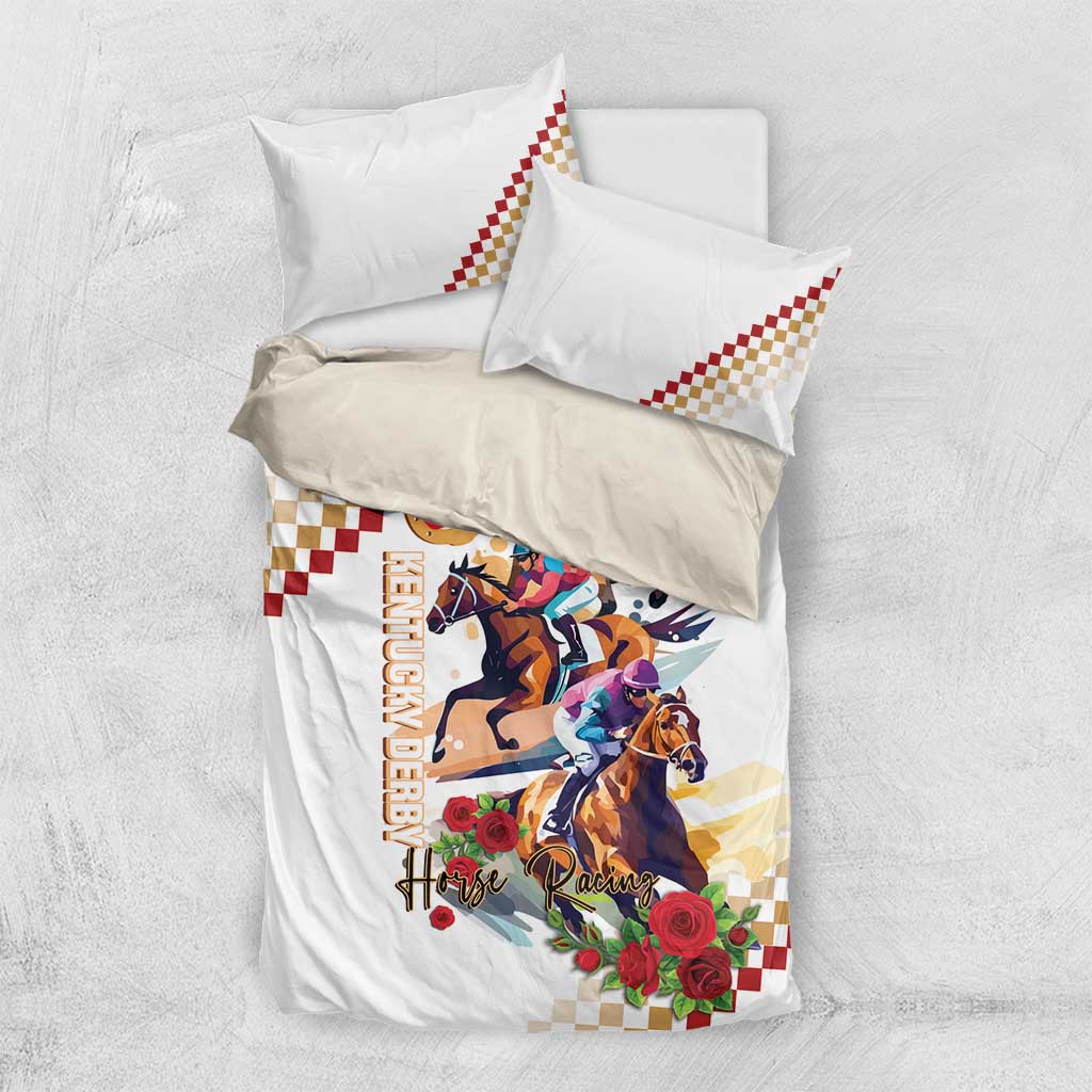 Kentucky Horse Racing Bedding Set 2025 Happy 151st Anniversary With Roses LT14