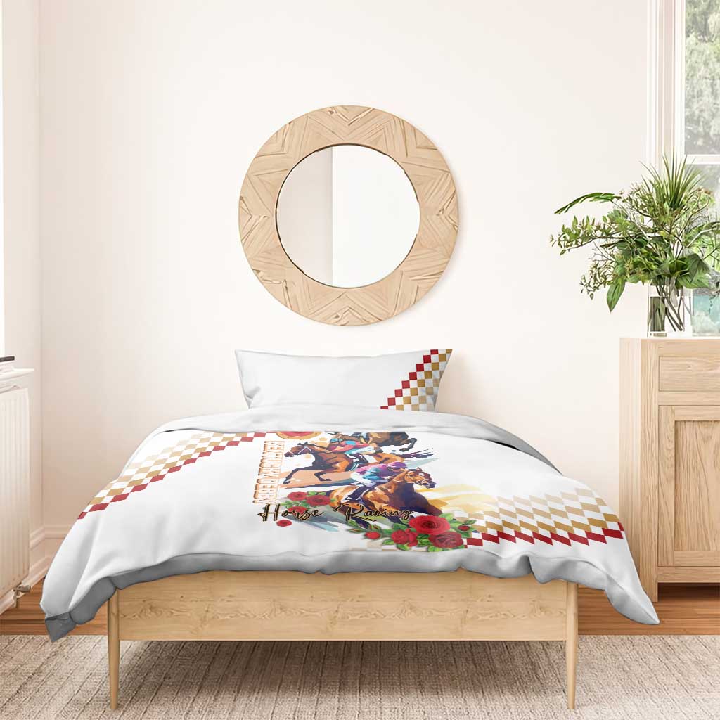 Kentucky Horse Racing Bedding Set 2025 Happy 151st Anniversary With Roses LT14