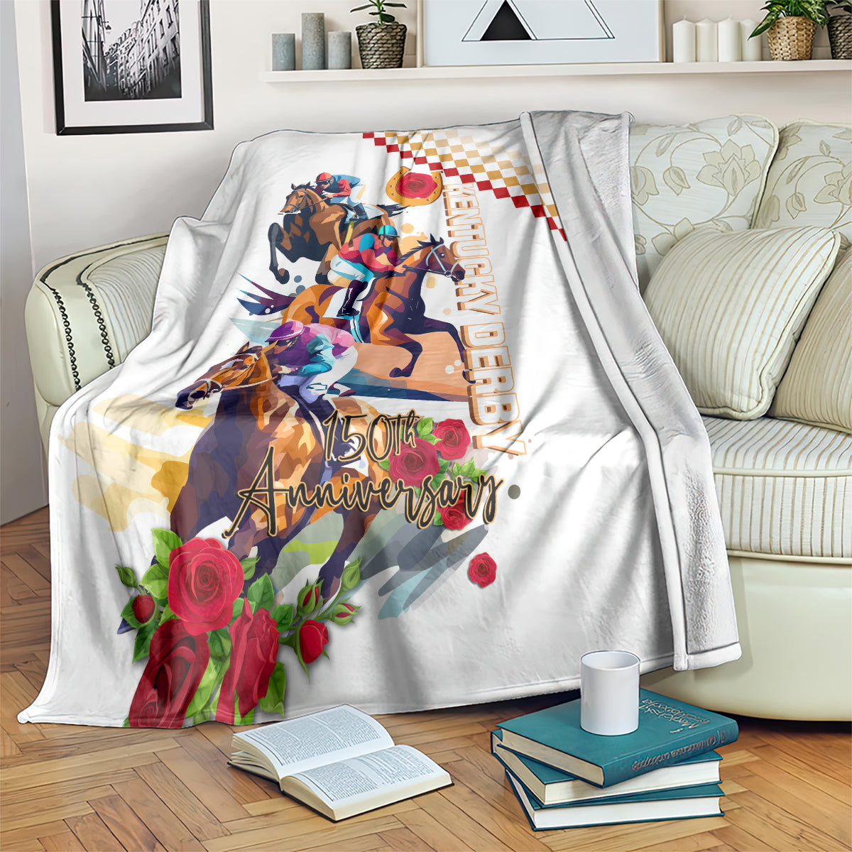 Kentucky Horse Racing Blanket 2024 Happy 150th Anniversary With Roses