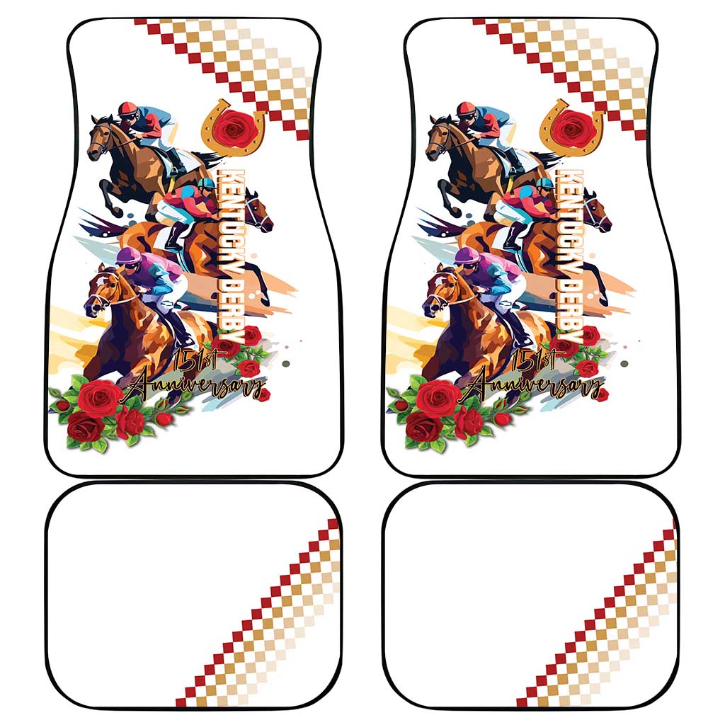 Kentucky Horse Racing Car Mats 2025 Happy 151st Anniversary With Roses LT14