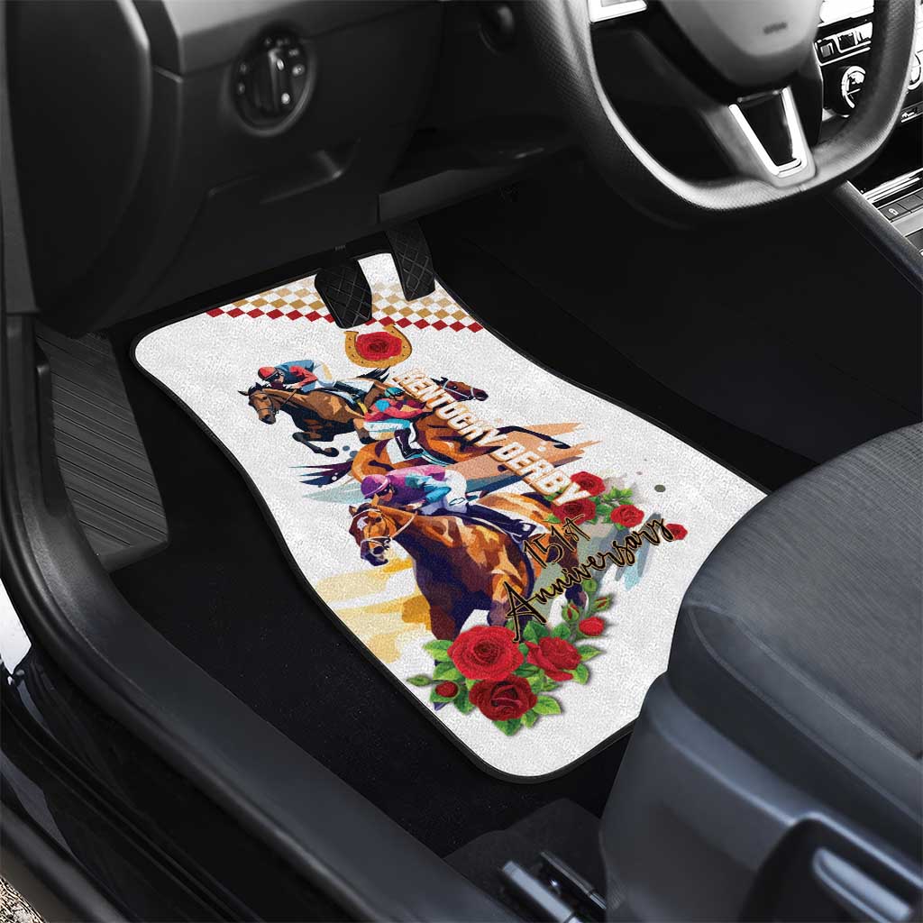 Kentucky Horse Racing Car Mats 2025 Happy 151st Anniversary With Roses LT14