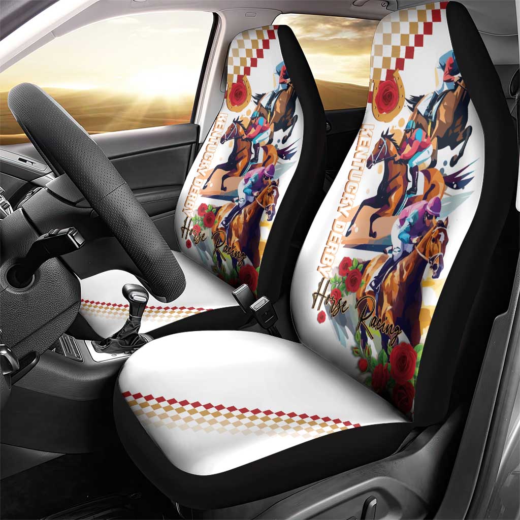 Kentucky Horse Racing Car Seat Cover 2025 Happy 151st Anniversary With Roses LT14
