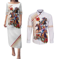 Kentucky Horse Racing Couples Matching Puletasi and Long Sleeve Button Shirt 2025 Happy 151st Anniversary With Roses LT14