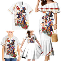 Kentucky Horse Racing Family Matching Mermaid Dress and Hawaiian Shirt 2025 Happy 151st Anniversary With Roses LT14