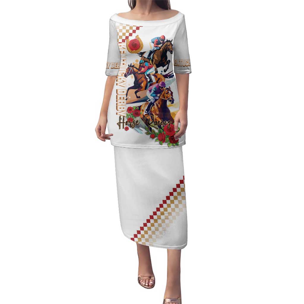 Kentucky Horse Racing Family Matching Puletasi and Hawaiian Shirt 2025 Happy 151st Anniversary With Roses LT14