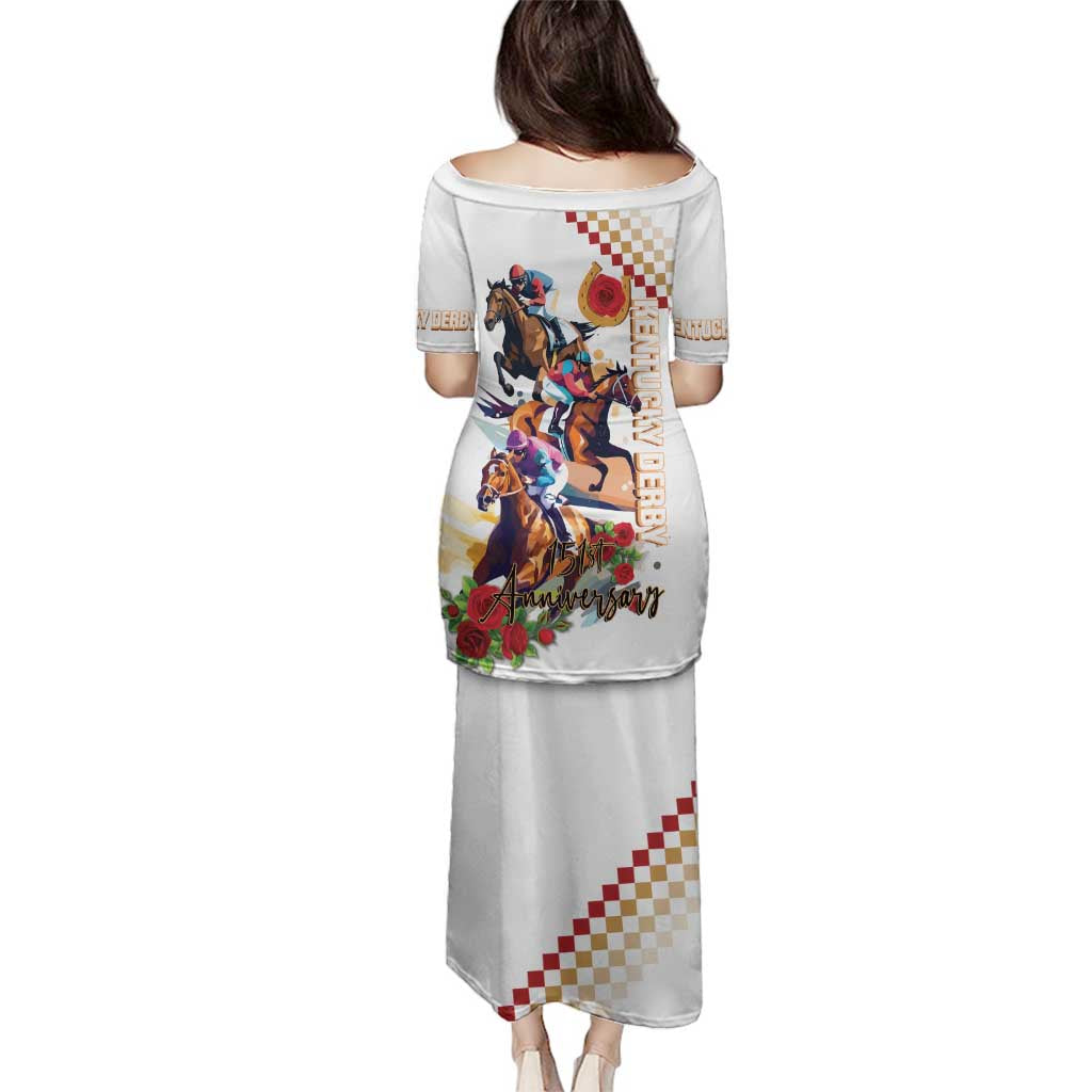 Kentucky Horse Racing Family Matching Puletasi and Hawaiian Shirt 2025 Happy 151st Anniversary With Roses LT14