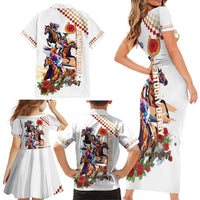 Kentucky Horse Racing Family Matching Short Sleeve Bodycon Dress and Hawaiian Shirt 2025 Happy 151st Anniversary With Roses LT14