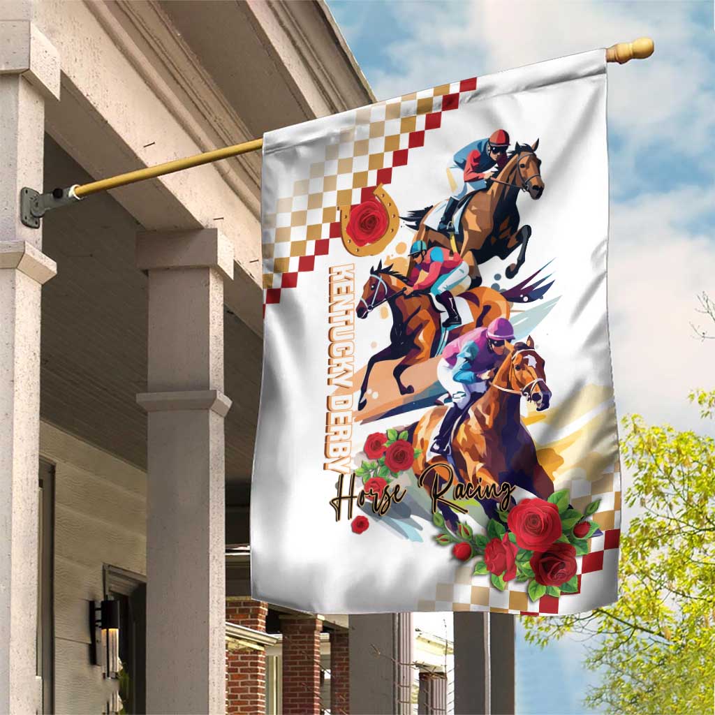 Kentucky Horse Racing Garden Flag 2025 Happy 151st Anniversary With Roses LT14