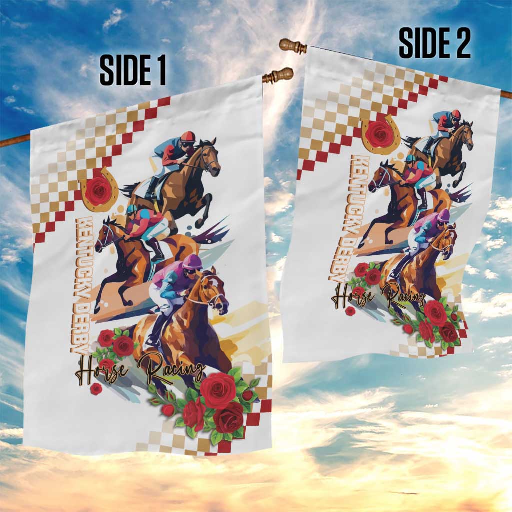 Kentucky Horse Racing Garden Flag 2025 Happy 151st Anniversary With Roses LT14