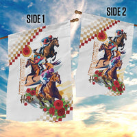 Kentucky Horse Racing Garden Flag 2025 Happy 151st Anniversary With Roses LT14