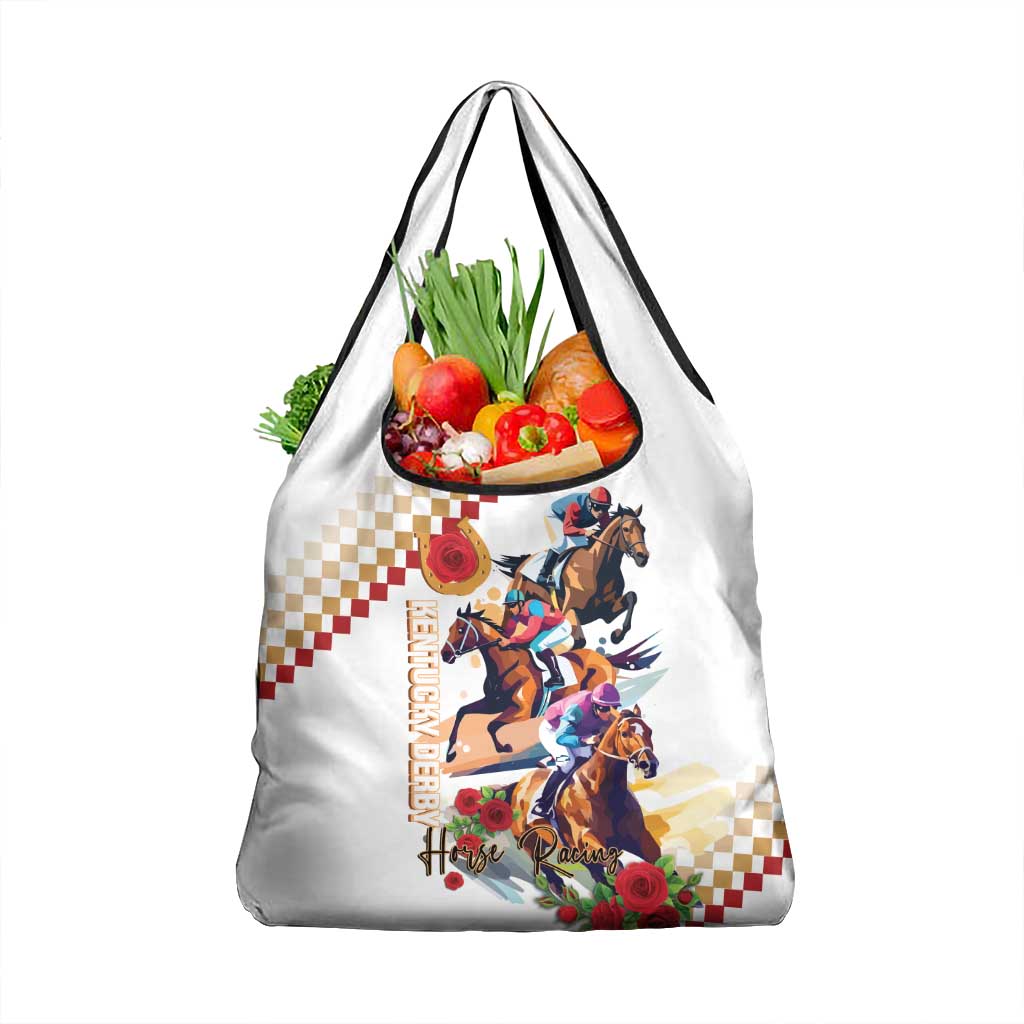 Kentucky Horse Racing Grocery Bag 2025 Happy 151st Anniversary With Roses LT14