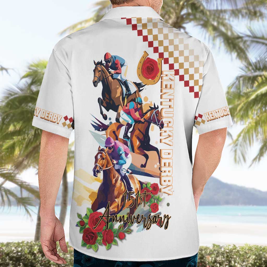Kentucky Horse Racing Hawaiian Shirt 2025 Happy 151st Anniversary With Roses LT14
