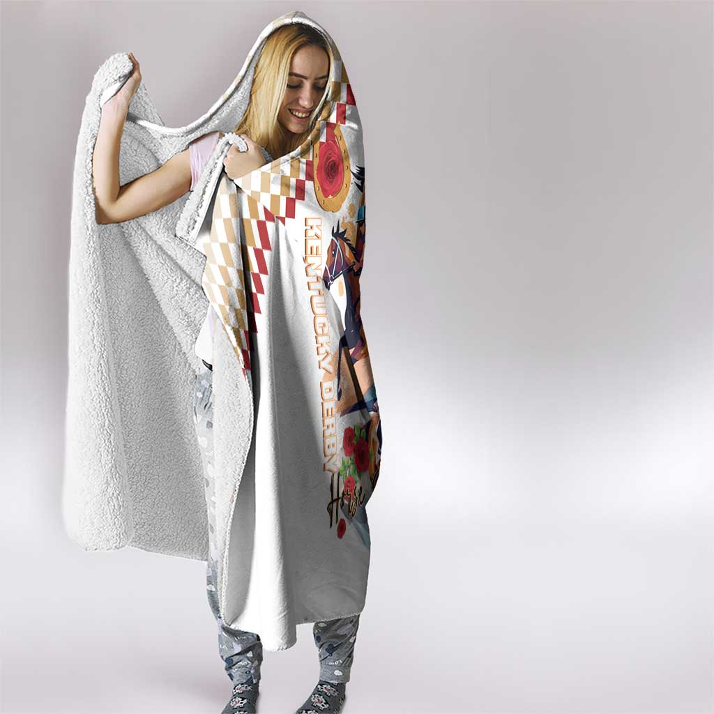 Kentucky Horse Racing Hooded Blanket 2025 Happy 151st Anniversary With Roses LT14