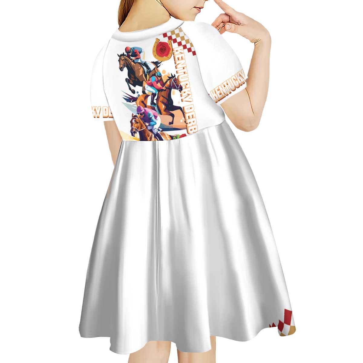 Kentucky Horse Racing Kid Short Sleeve Dress 2025 Happy 151st Anniversary With Roses LT14