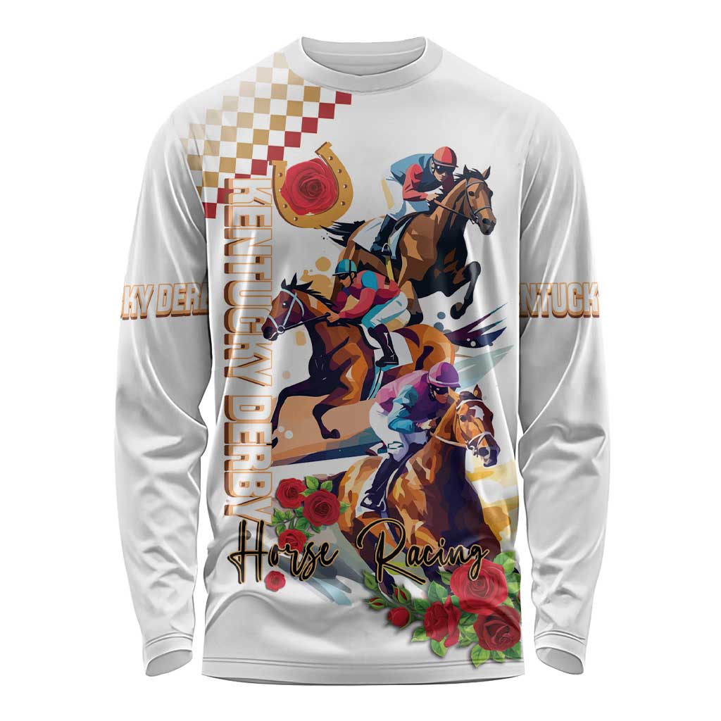 Kentucky Horse Racing Long Sleeve Shirt 2025 Happy 151st Anniversary With Roses LT14