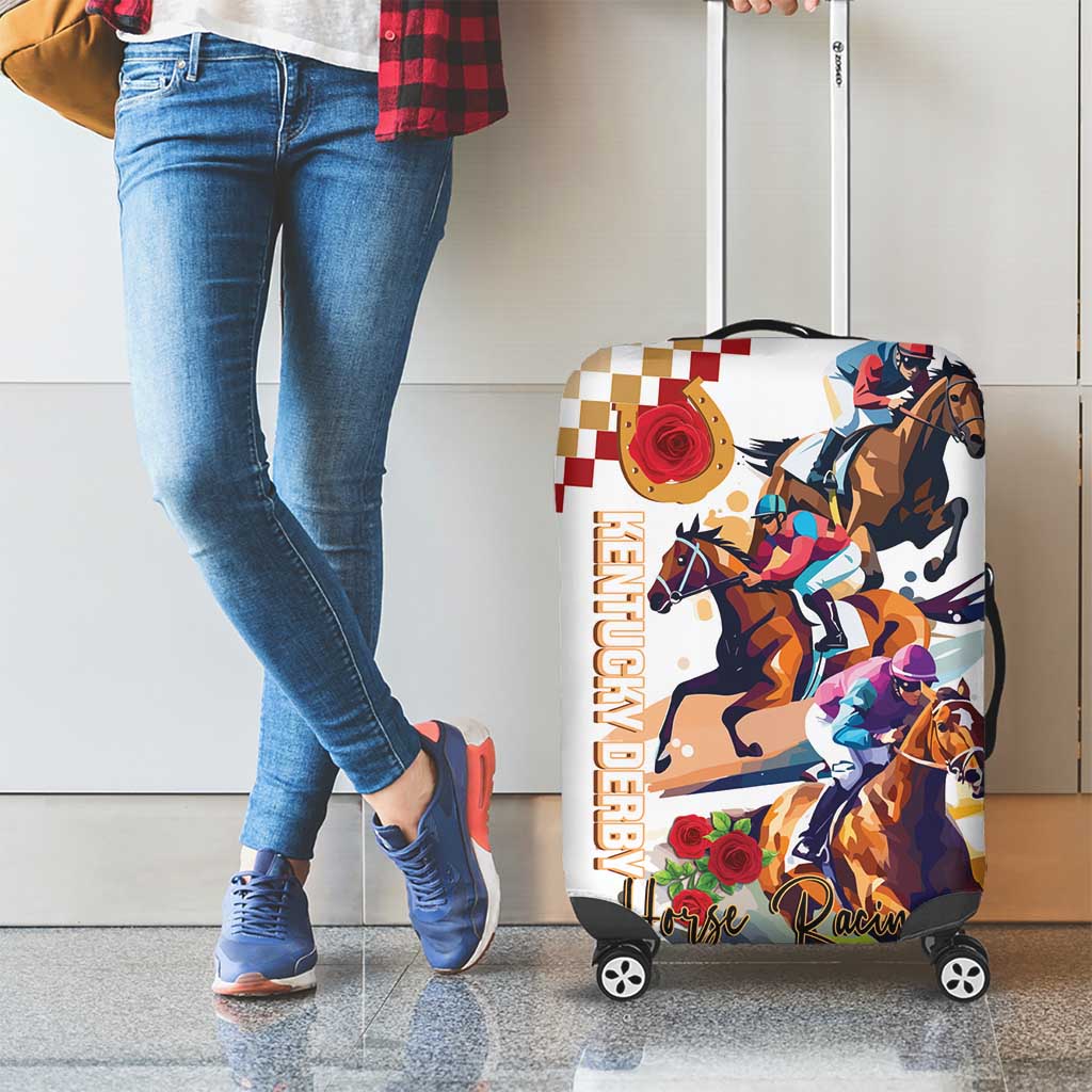 Kentucky Horse Racing Luggage Cover 2025 Happy 151st Anniversary With Roses LT14