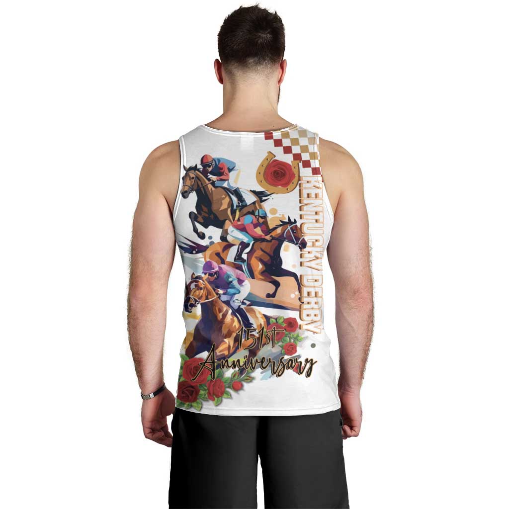 Kentucky Horse Racing Men Tank Top 2025 Happy 151st Anniversary With Roses LT14