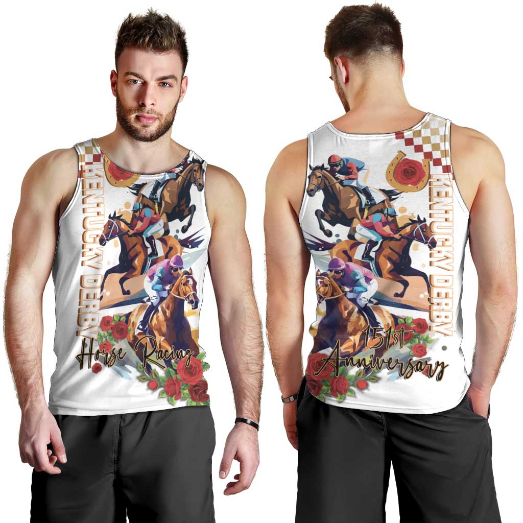 Kentucky Horse Racing Men Tank Top 2025 Happy 151st Anniversary With Roses LT14