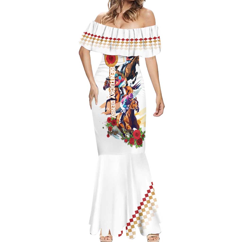 Kentucky Horse Racing Mermaid Dress 2025 Happy 151st Anniversary With Roses LT14