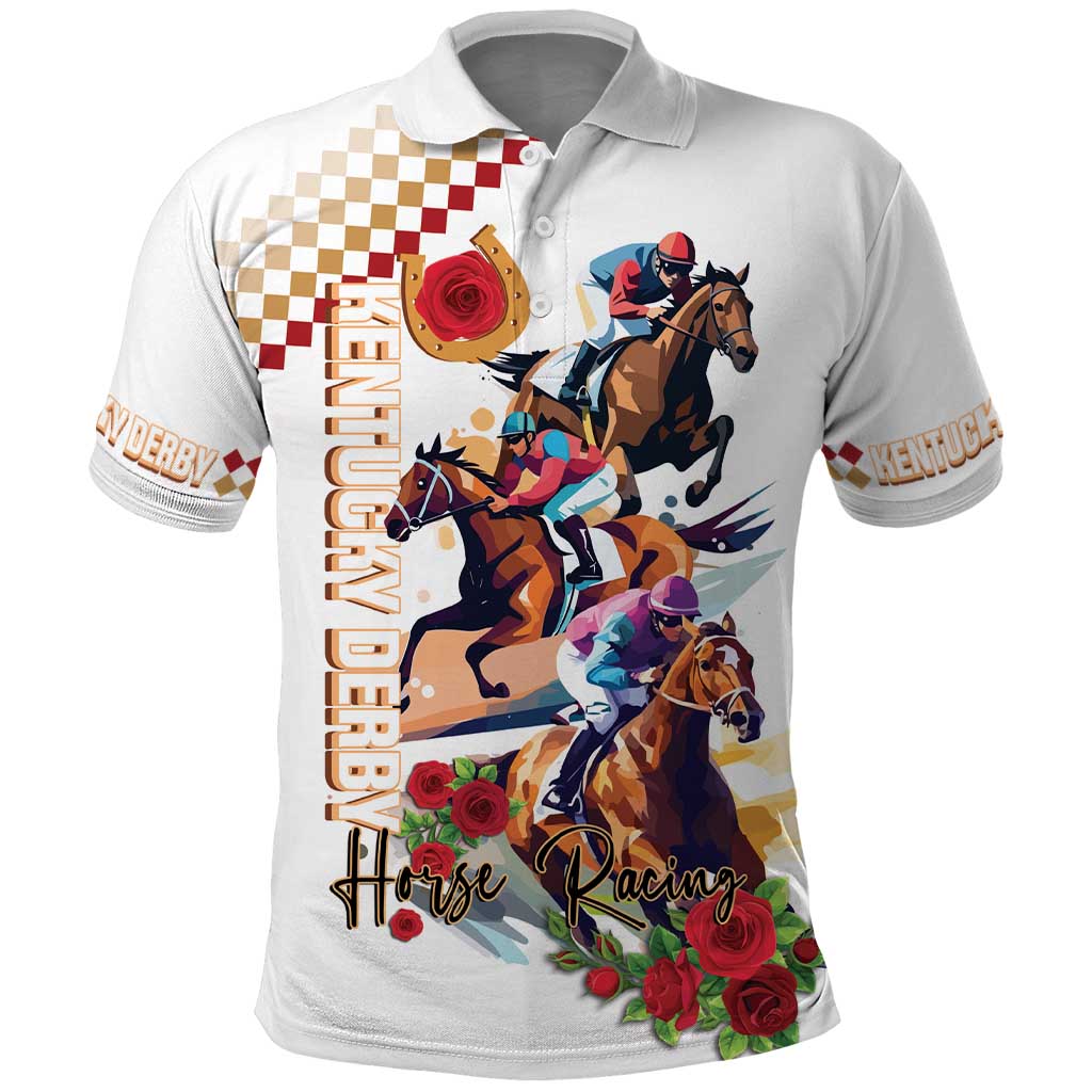 Kentucky Horse Racing Polo Shirt 2025 Happy 151st Anniversary With Roses LT14