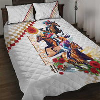 Kentucky Horse Racing Quilt Bed Set 2025 Happy 151st Anniversary With Roses LT14