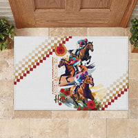 Kentucky Horse Racing Rubber Doormat 2025 Happy 151st Anniversary With Roses LT14