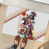 Kentucky Horse Racing Rubber Doormat 2025 Happy 151st Anniversary With Roses LT14