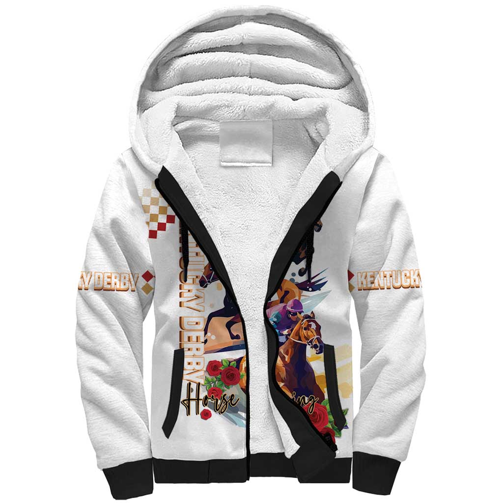 Kentucky Horse Racing Sherpa Hoodie 2025 Happy 151st Anniversary With Roses LT14