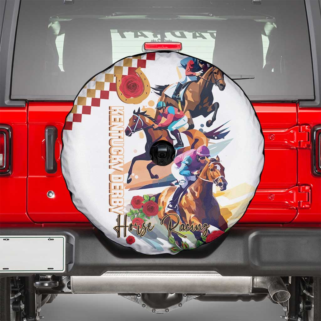 Kentucky Horse Racing Spare Tire Cover 2025 Happy 151st Anniversary With Roses LT14