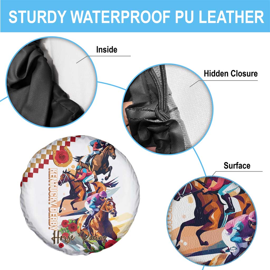 Kentucky Horse Racing Spare Tire Cover 2025 Happy 151st Anniversary With Roses LT14