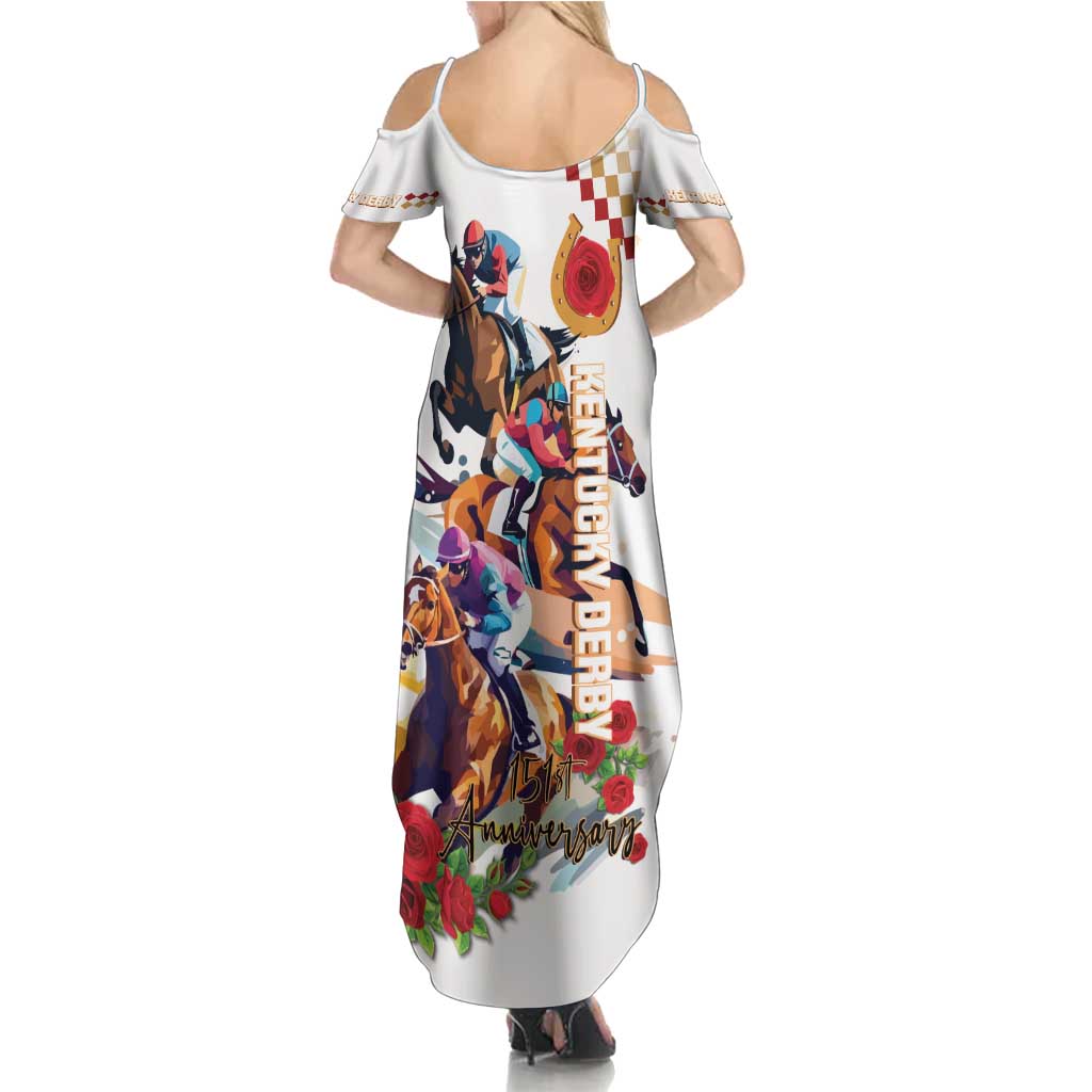 Kentucky Horse Racing Summer Maxi Dress 2025 Happy 151st Anniversary With Roses LT14