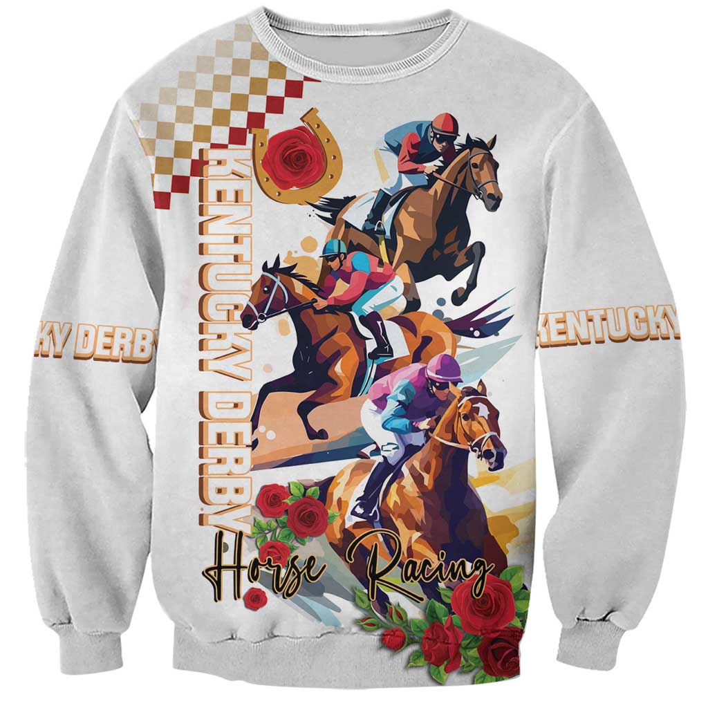 Kentucky Horse Racing Sweatshirt 2025 Happy 151st Anniversary With Roses LT14