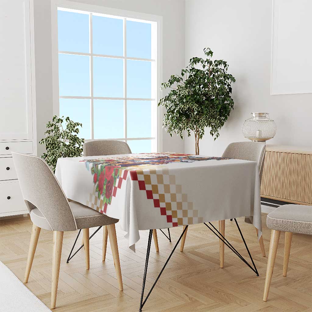 Kentucky Horse Racing Tablecloth 2025 Happy 151st Anniversary With Roses LT14